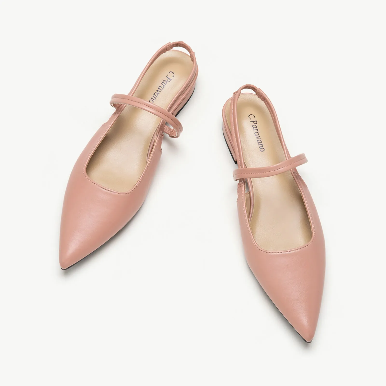 Sleek Pointed Toe Slingback Flats