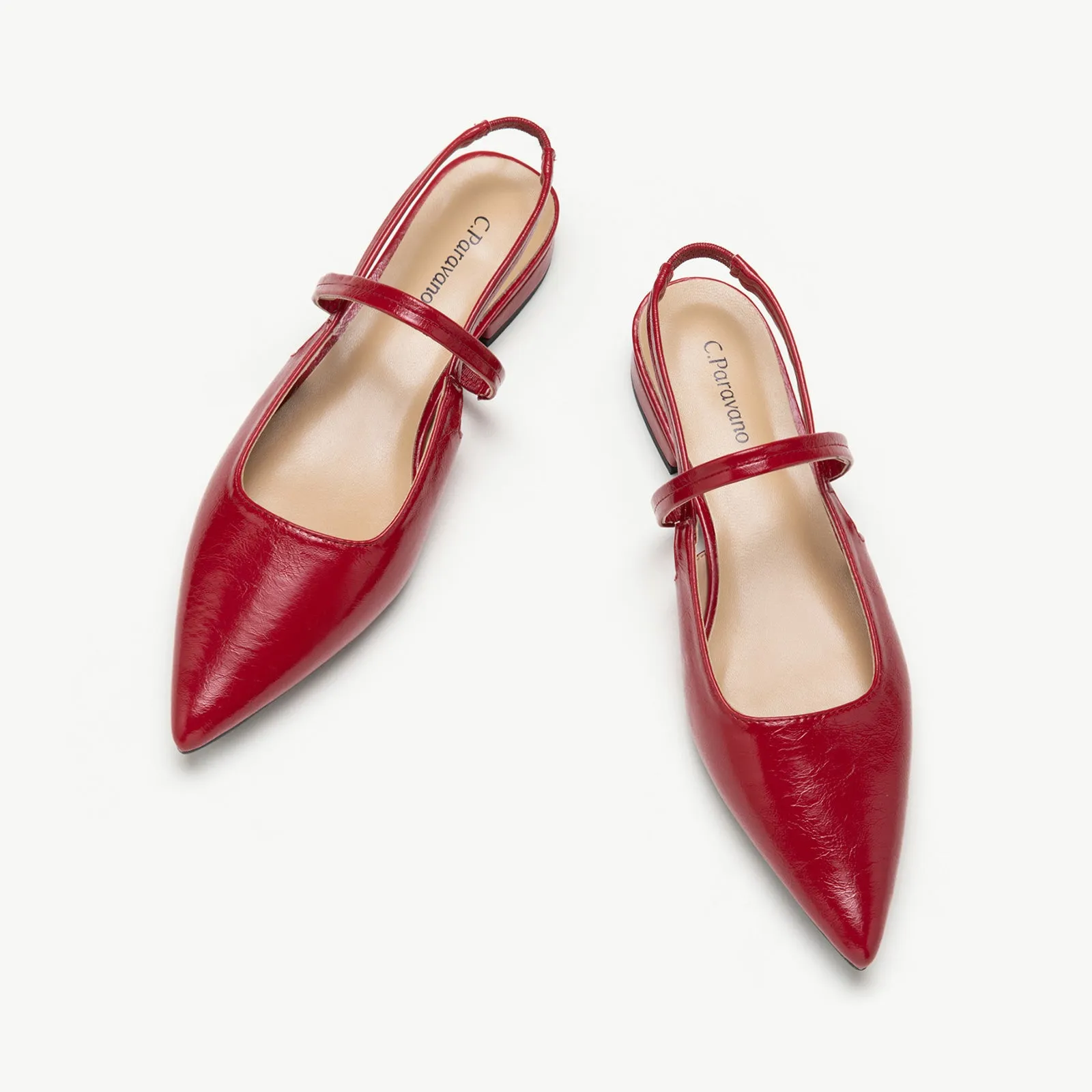 Sleek Pointed Toe Slingback Flats