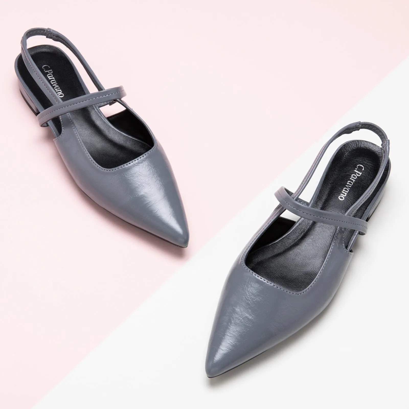 Sleek Pointed Toe Slingback Flats