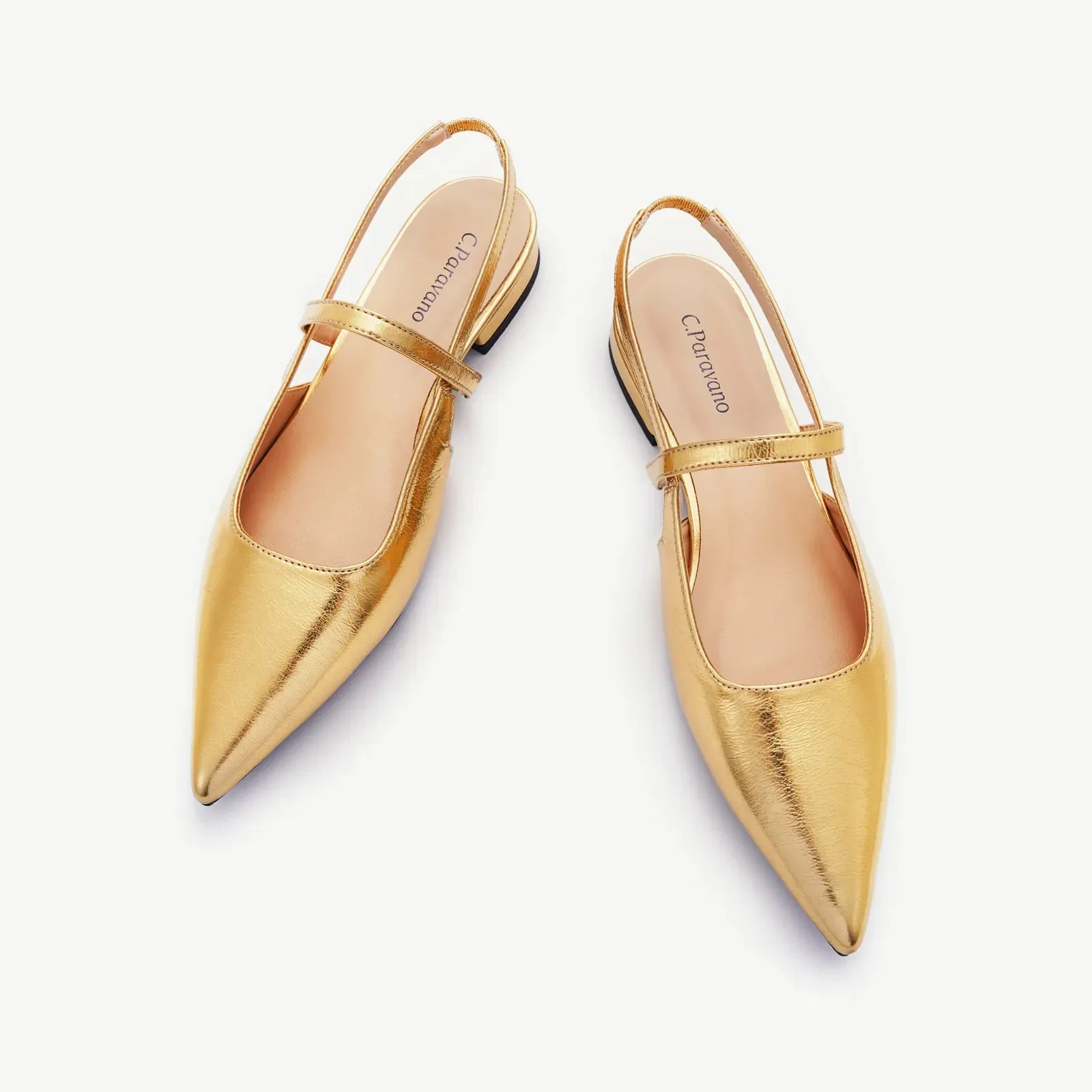 Sleek Pointed Toe Slingback Flats