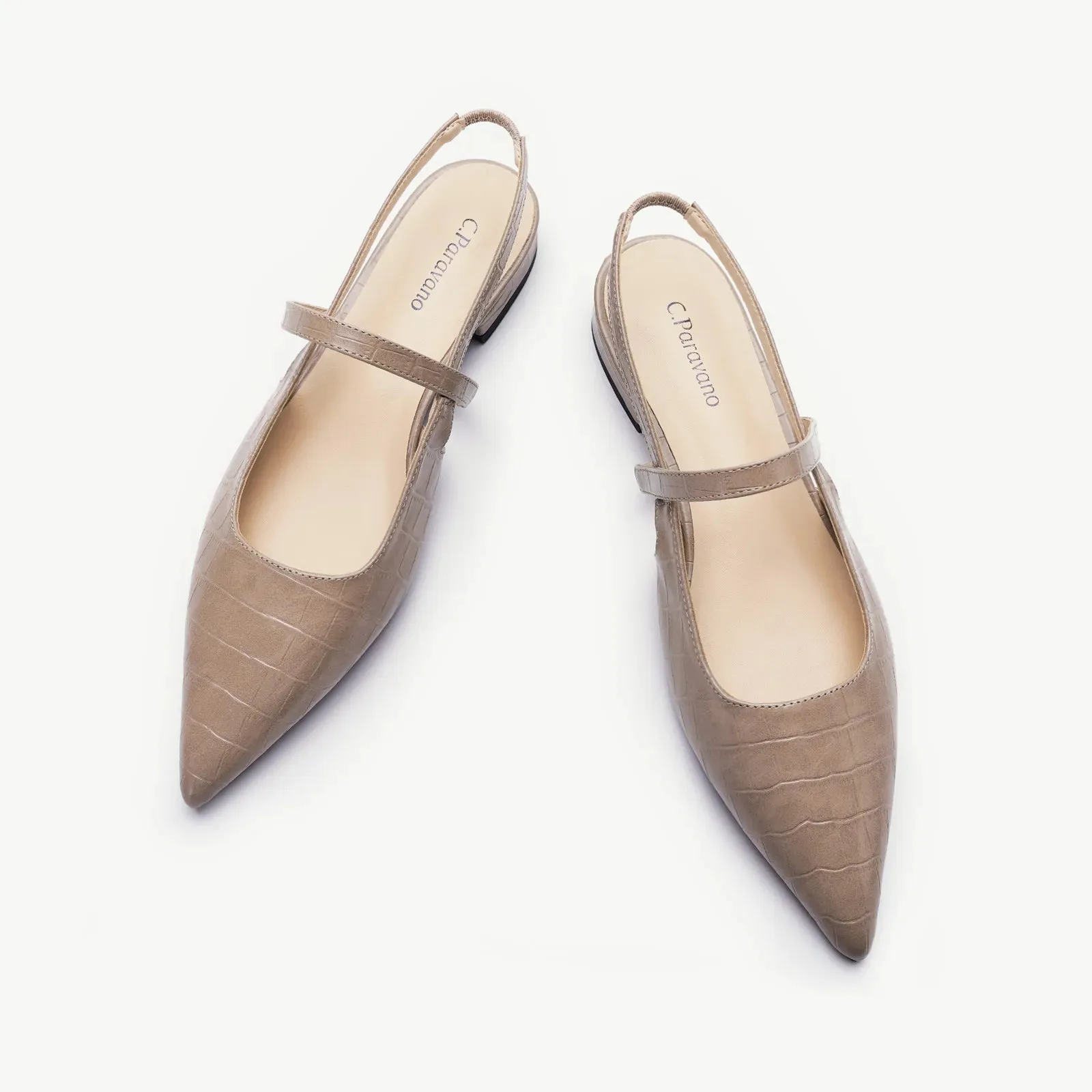 Sleek Pointed Toe Slingback Flats