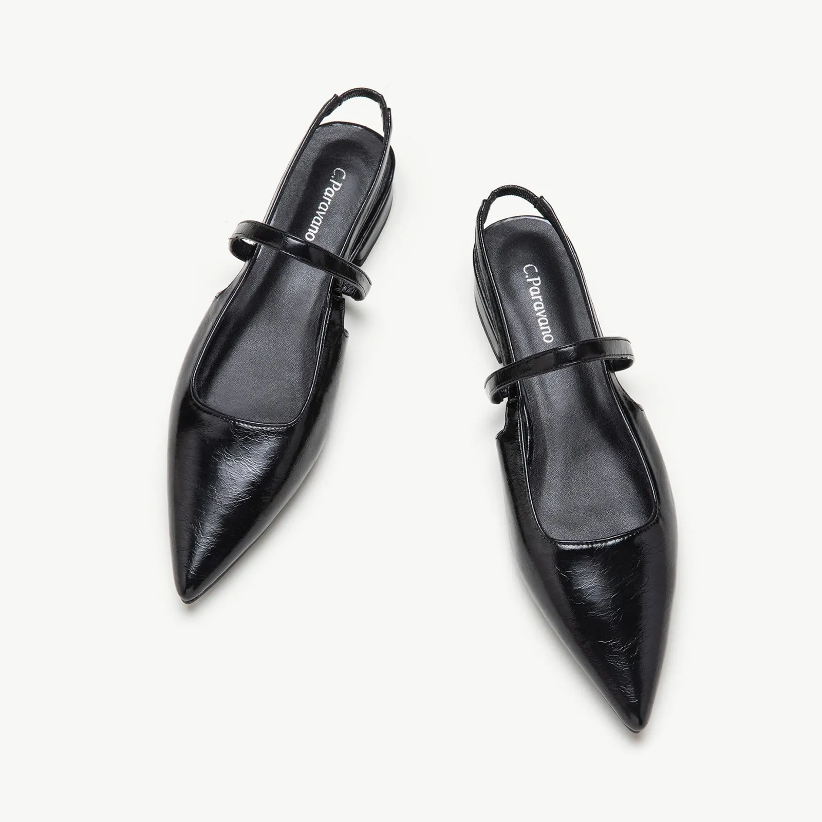 Sleek Pointed Toe Slingback Flats