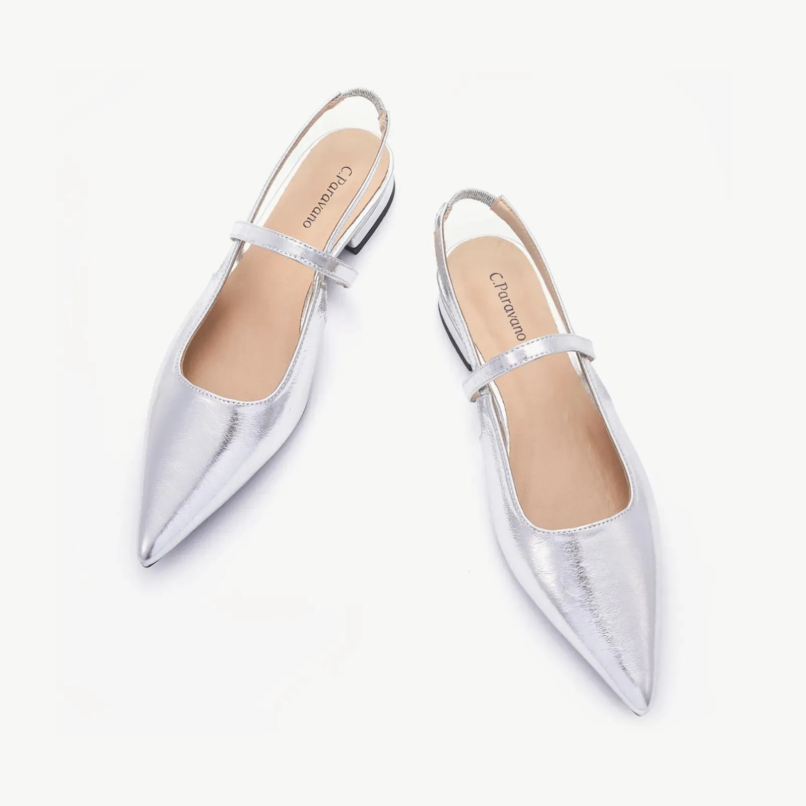 Sleek Pointed Toe Slingback Flats