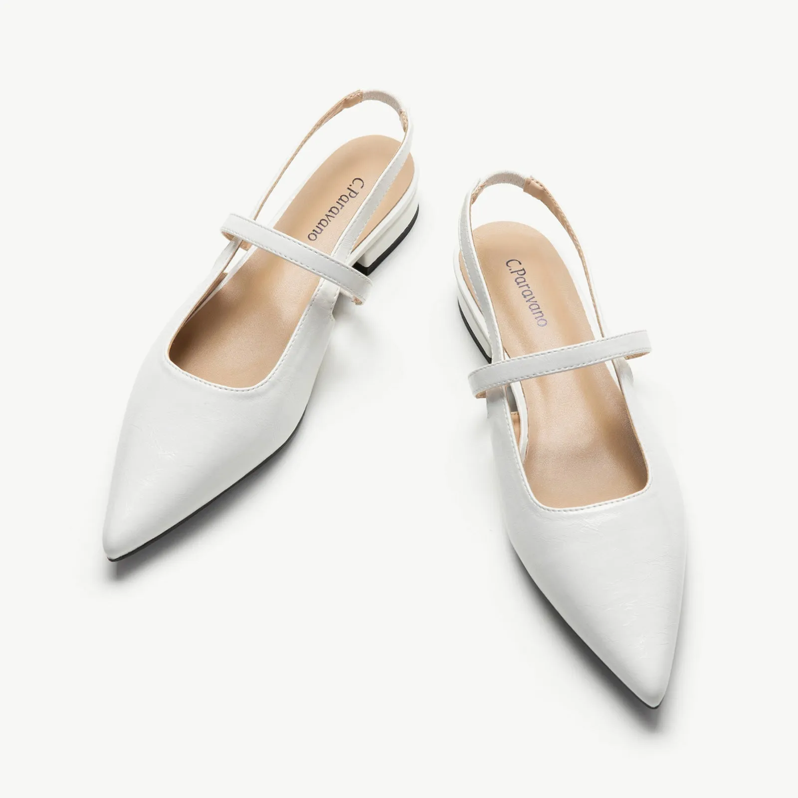 Sleek Pointed Toe Slingback Flats