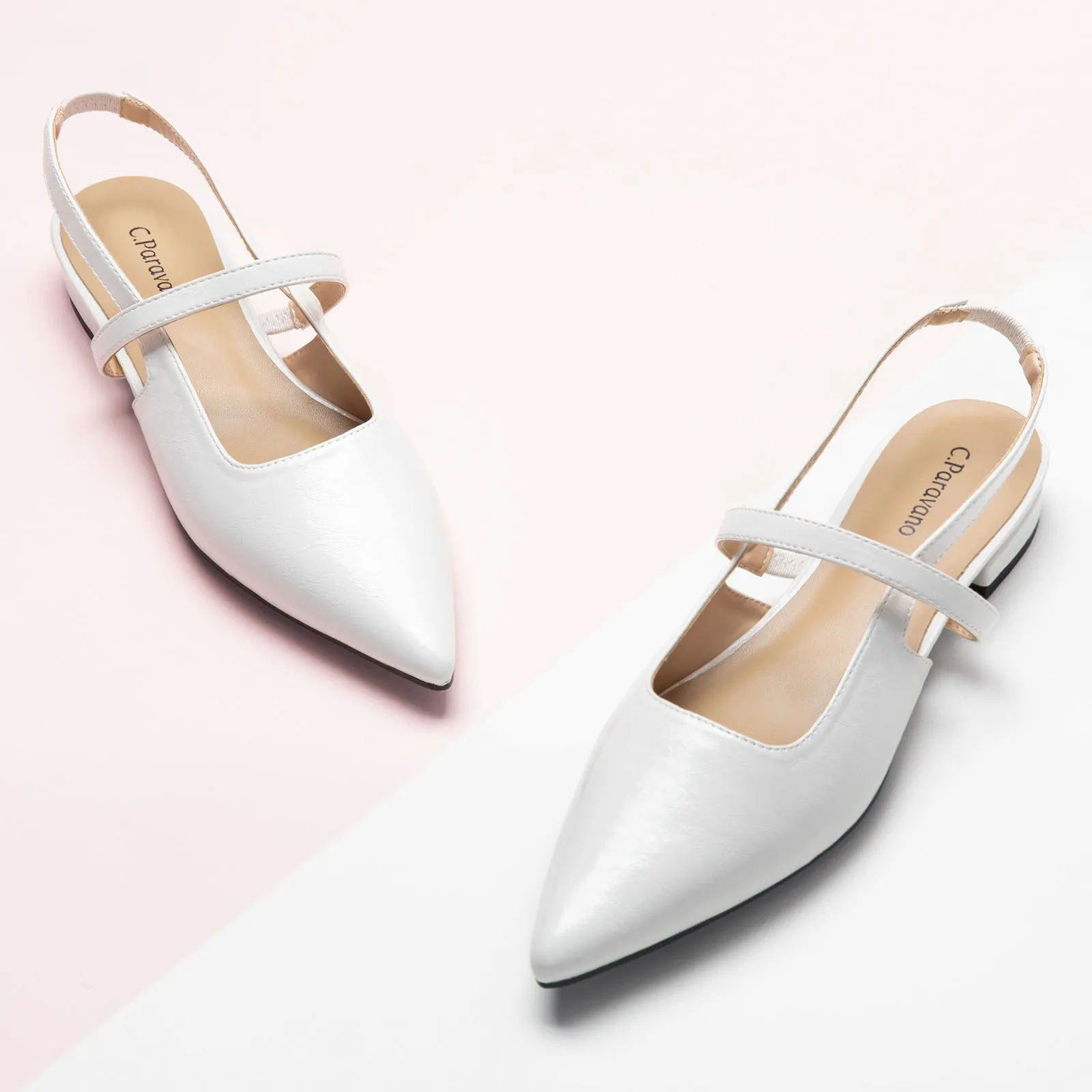 Sleek Pointed Toe Slingback Flats