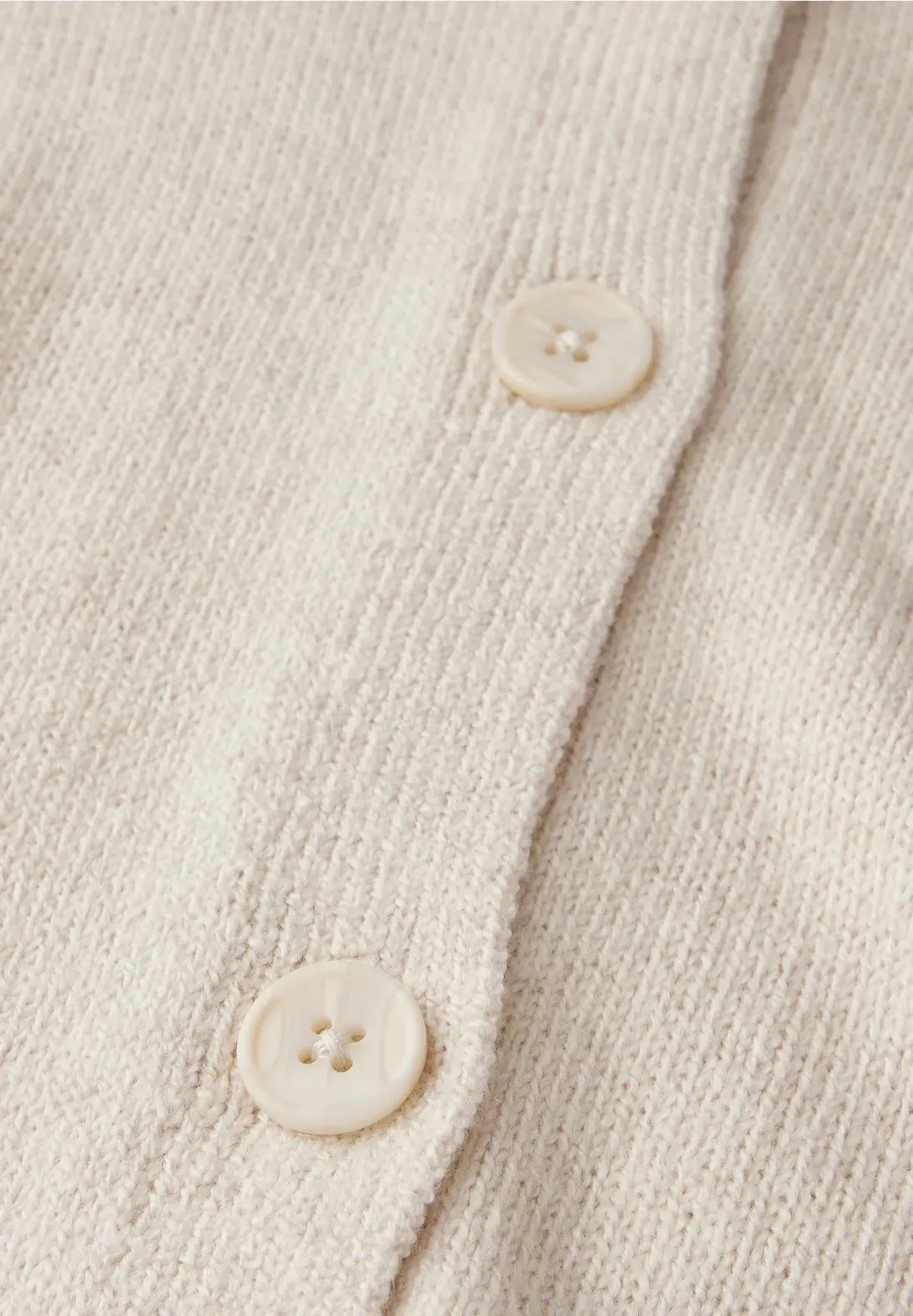 Street One Button through Cardigan with collar. Oatmeal 253581