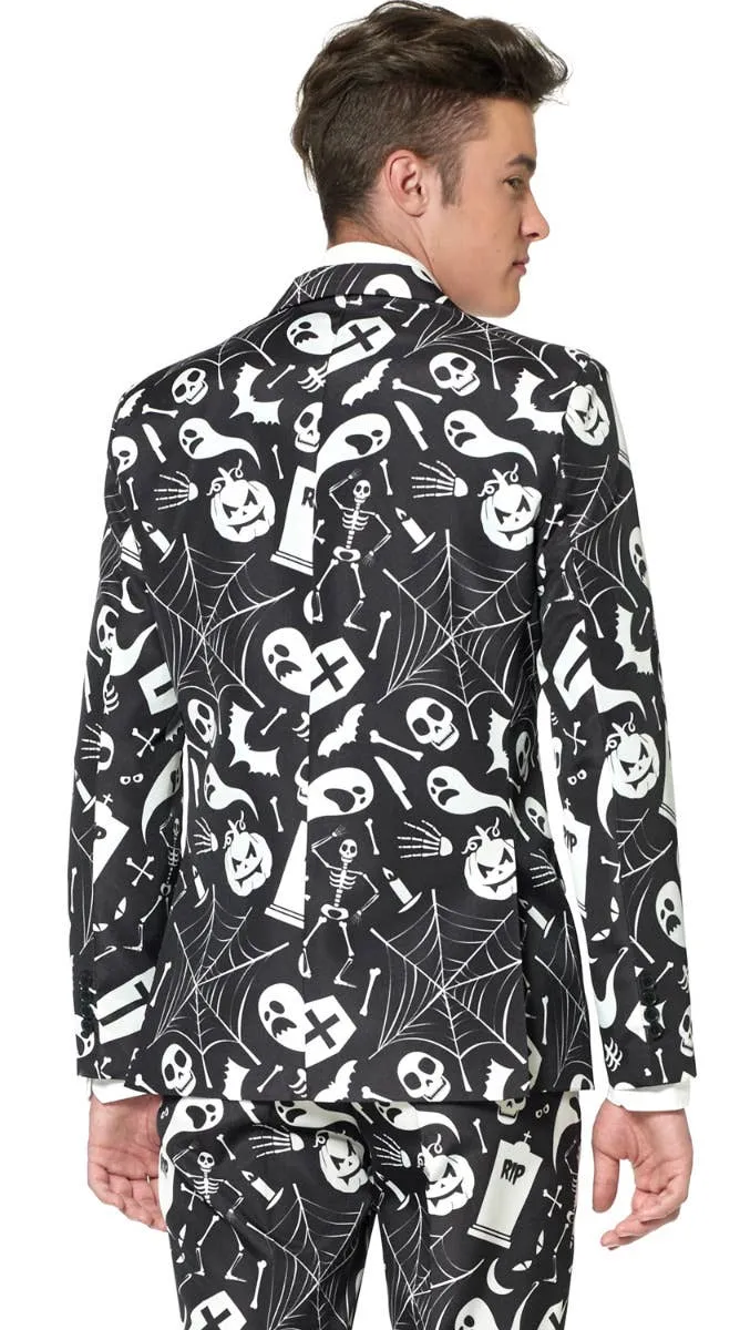 Suitmeister Spooky Black Halloween Print Mens Novelty Suit