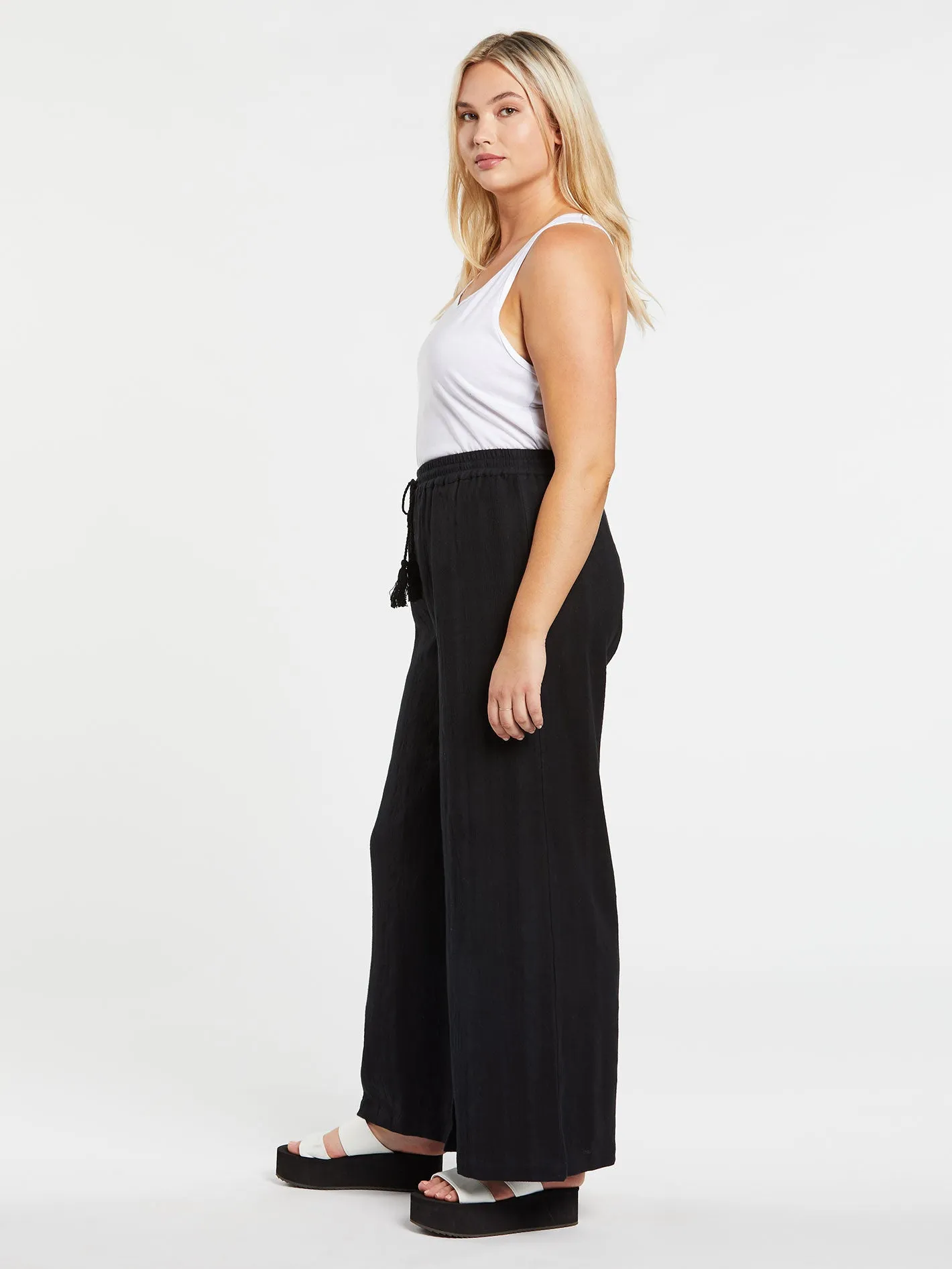 Sun Spent Wide Leg Beach Pant - Black