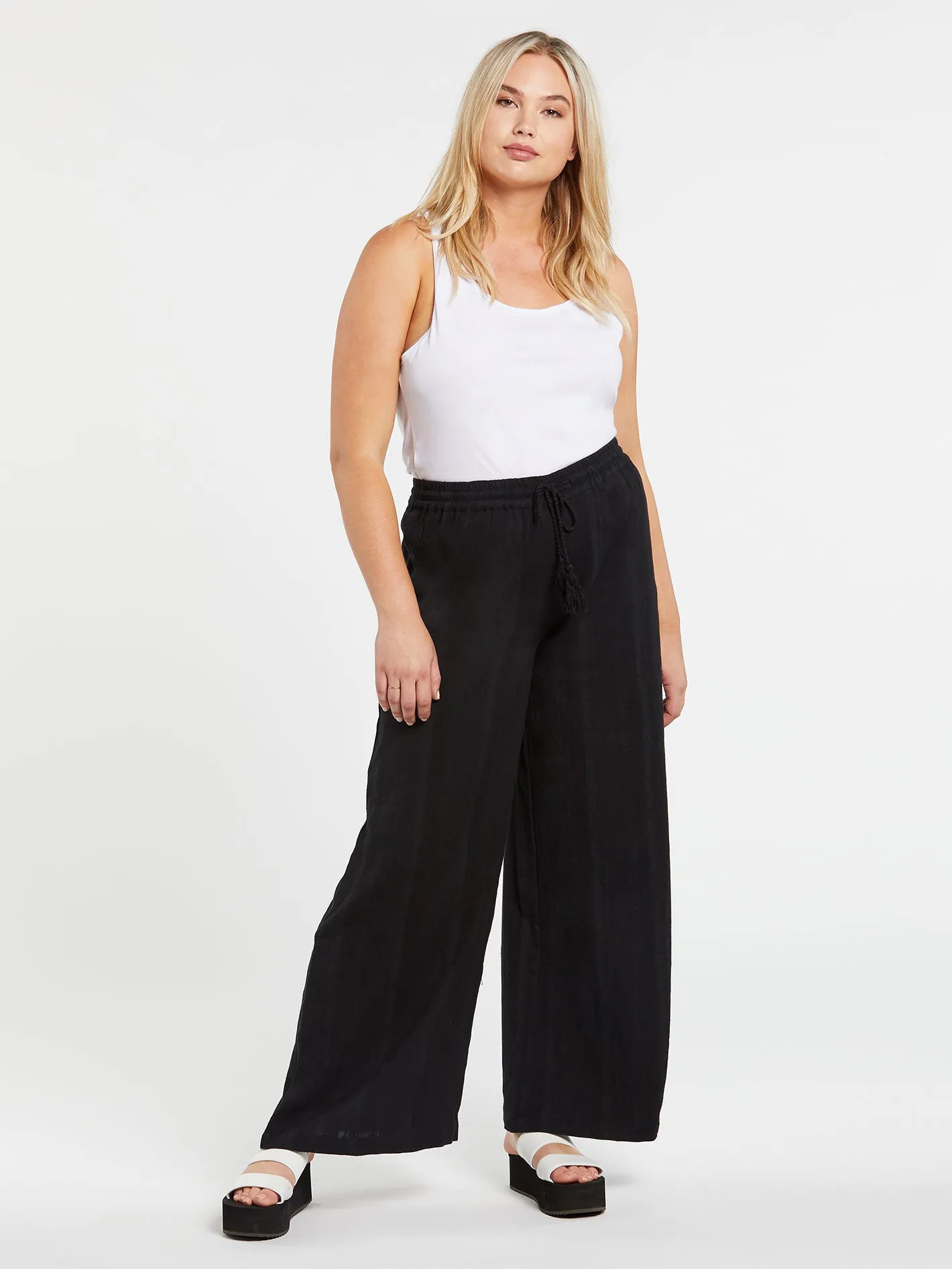 Sun Spent Wide Leg Beach Pant - Black