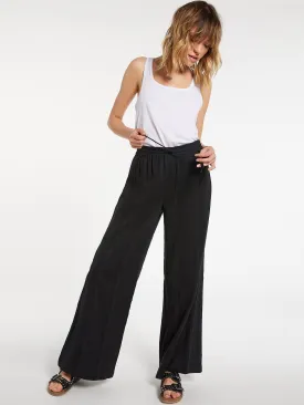 Sun Spent Wide Leg Beach Pant - Black