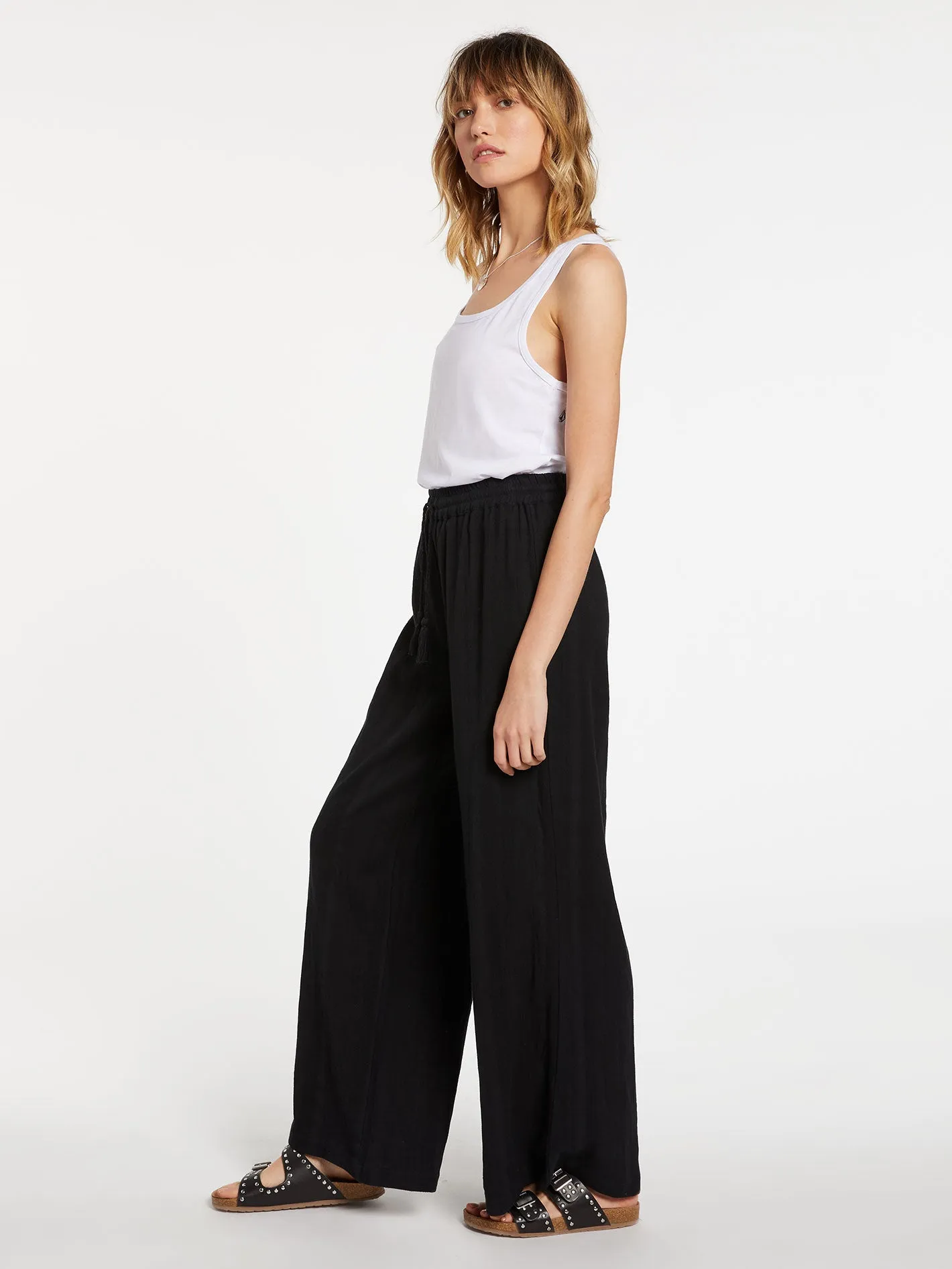 Sun Spent Wide Leg Beach Pant - Black