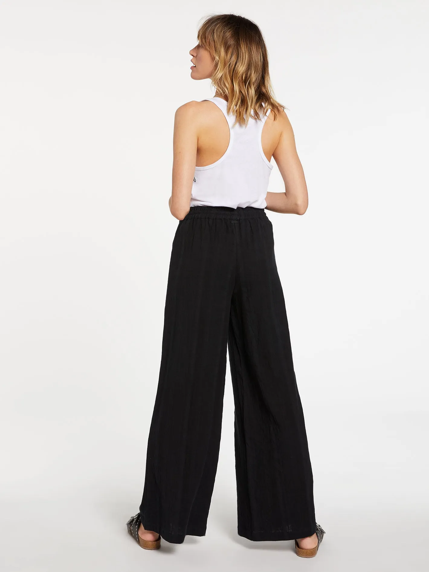 Sun Spent Wide Leg Beach Pant - Black