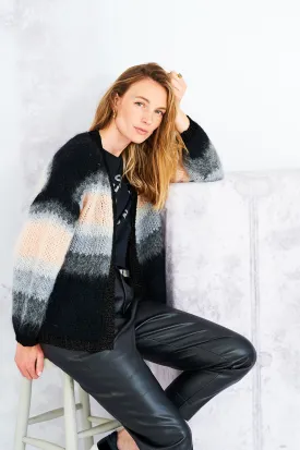 Tess mohair-blend cardigan in black