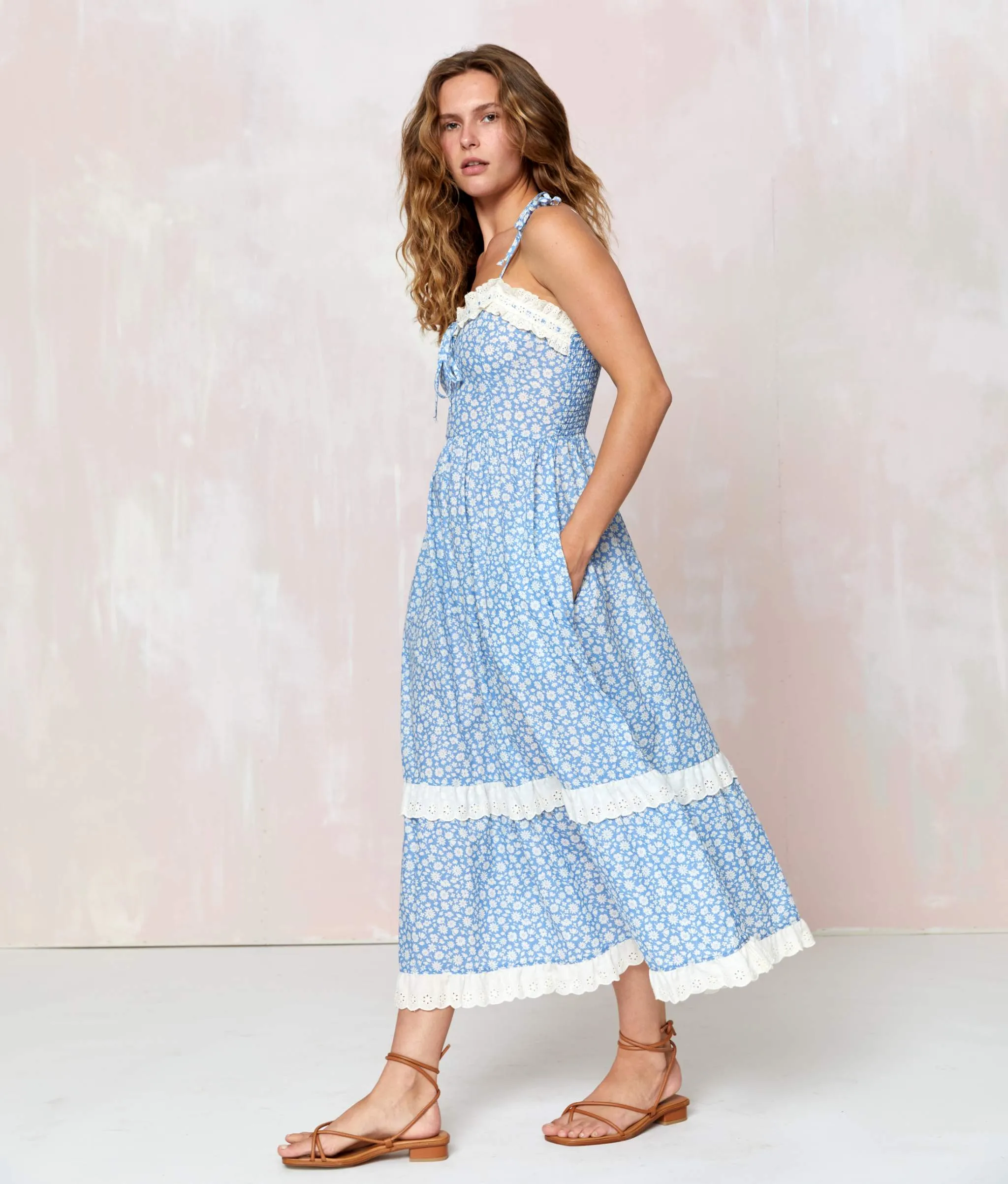 The Emma Dress | Blue Calendula