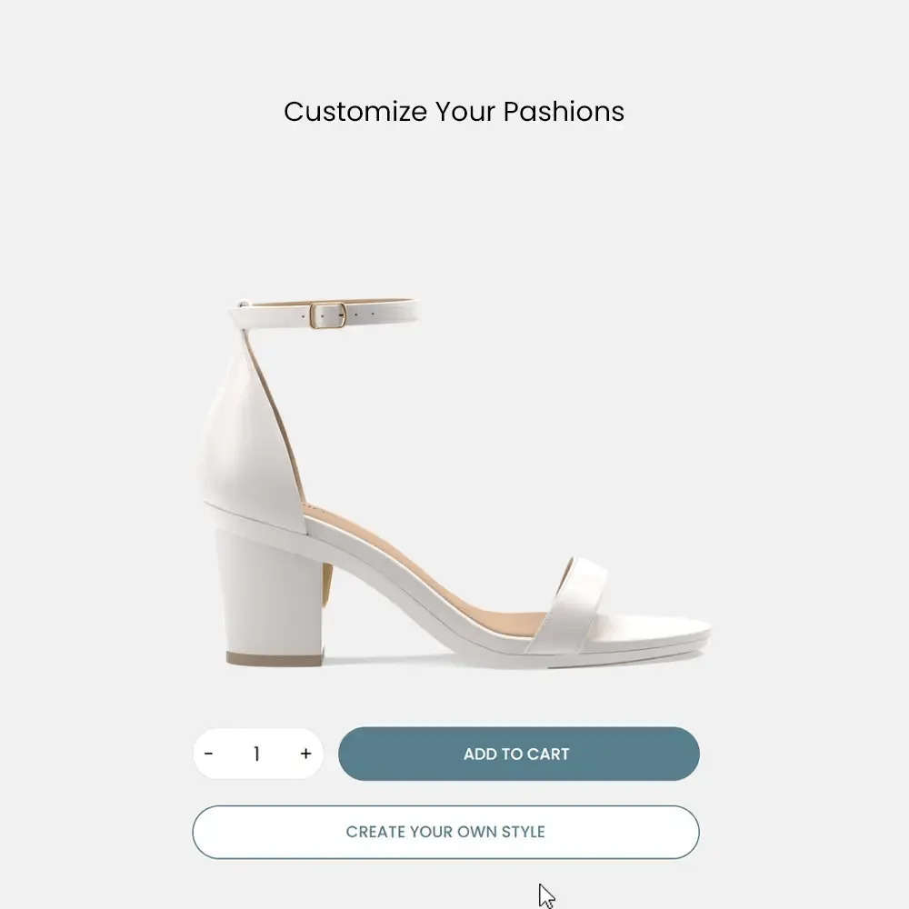 The Pashionista - White Leather   Block Heel Kit 3 White