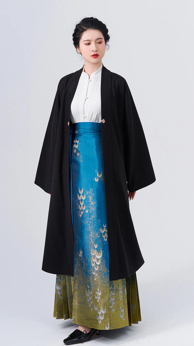 The Sea Glinted in The Moonlight - Embroidery Mamianqun Hanfu Skirt