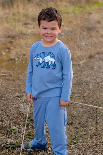 Toddler Sun Protective Shirt-Explore Cobalt Blue Gray