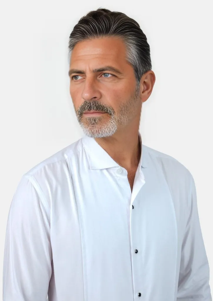 White Bamboo Tuxedo Shirt