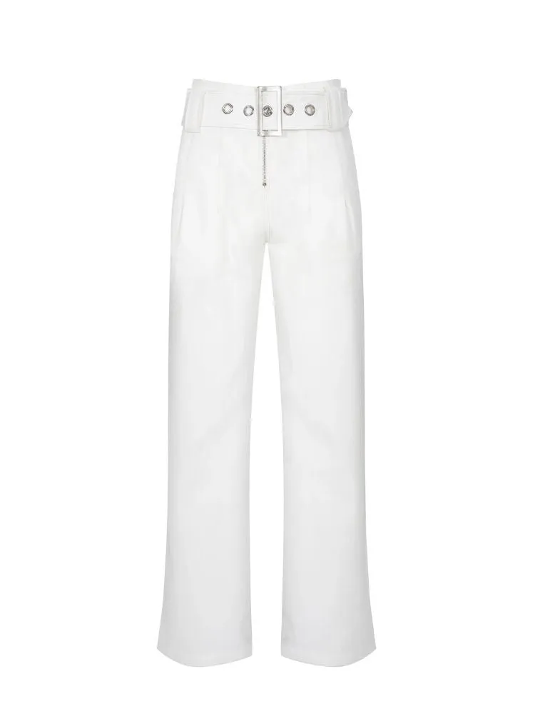 White designer straight-leg suit pants【s0000006705】