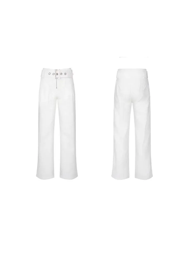 White designer straight-leg suit pants【s0000006705】