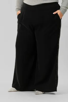 WIDE LEG SEQUIN STRIPE PANT